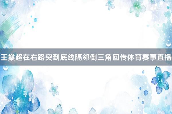 王燊超在右路突到底线隔邻倒三角回传体育赛事直播